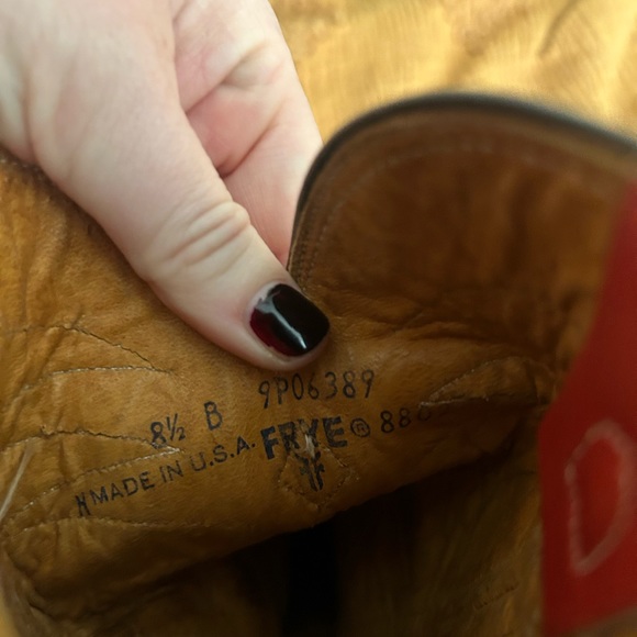 Vintage FRYE red leather western cowgirl boot size 8.5 - Picture 2 of 5
